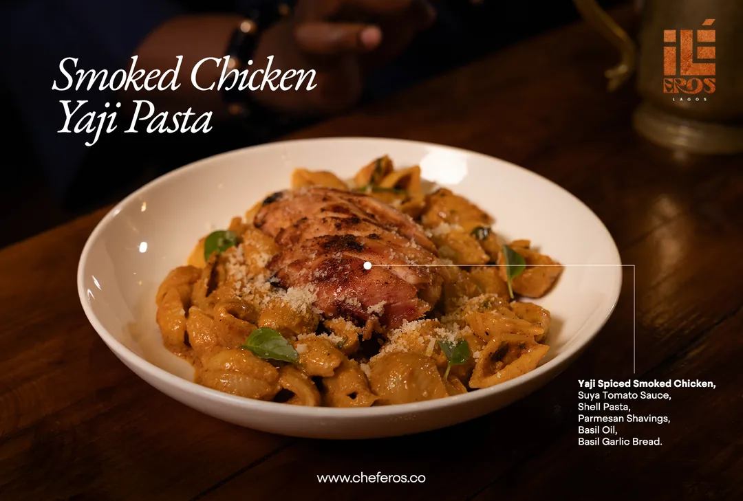 Smoked Chicken Yaji Pasta